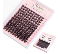 Fenshine Extensions de cils individuels doux à tige large et à faire soi-même, courbure C/D, longueur 9 à 15 mm pour usage personnel à la maison (mélange de 9 à 15 mm, courbure D)