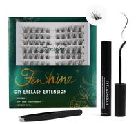Fenshine Extensions de cils individuels doux à tige large et à faire soi-même, courbure C/D, longueur 9 à 15 mm pour usage personnel à la maison (mélange 9 à 15 mm, SA05)