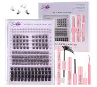 Fenshine Kit d'extensions de cils individuels 3D WISPY à faire soi-même, pour un usage personnel à la maison (kit de cils 3D, mélange de 10 à 16 mm)