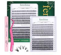 Fenshine Lot de 240 extensions de cils individuels 20D/40D, courbure D, faux cils individuels naturels doux 0,07 D (9 à 14 mm, 0,07D, 20D + 40D)