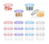 Fentar 16Pcs Petit Pot Conservation Bébé, 250ml Boite Plastique Alimentaire Réutilisables, Boite Conservation Alimentaire à Couvercle à Vis Étanche, Petite Pot Plastique pour Déjeuner, Yaourt, Fruit