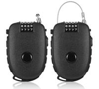 Fentar 2Pcs Cadenas Cable, Antivol Casque Moto Antirouille, Cable Antivol Flexible Velo, Léger Cadenas a Cable 4 chiffres, 130cm Noyau en Acier Inoxydable Rétractable Cadena pour Bagage