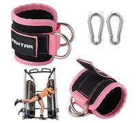 Fentar 2Pcs Sangle Cheville Musculation Poulie Réglable Gymnastique, Bande de Support Cheville Sangle, Bande Poignet Musculation Sangle de Levage Protège Poignet Support Machine à Câble (Rose)