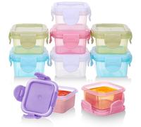 Fentar 9Pcs Petit Récipient en Plastique avec Couvercle, Petits Boite Conservation Alimentaire Étanche avec un Joint, Boite Alimentaire Plastique pour Sauces, Mini Petit Pot Conservation Bébé Mignons