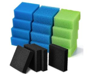 Fentar Kit de 16 Mousse Filtre Aquarium pour Juwel Bioflow M / 3.0, Ensemble pour Filtre Aquarium Incluant Mousse au Charbon, Mousse Biologique, Mousse Grosse et Fine Densité, Éliminateur de Nitrates