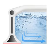 Fentar Seuil de Douche Barrage D'eau, 2m Caoutchouc Joint Porte Douche, Barriere de Douche Anti Débordement, Seuil de Douche pour Salles de Bains, Barrière de Douche Résistante aux Moisissures