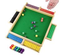 Fentar Shut The Box Jeu de Dés en Bois à 6 Joueurs, Dés de Jeu en Bois de Puzzle, Shut The Box Jeu de Société Mathématiques, Shut The Box Jeu de Dés de Voyage Famille