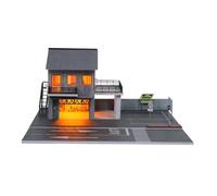 Fenteer 1:64 Parking Mini Car Garage Ornements Décoratifs Disposition Modèle Bâtiment Arrière-plan