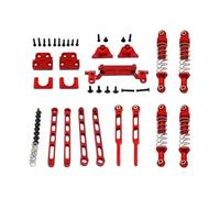 Fenteer 1 Ensemble RC Shock Mount Pièces Accessoires Supports Amortisseur Tiges de Liaison Fixation Essieu avant Arrière Structure Métallique Adapté Aux Véhic, Rouge