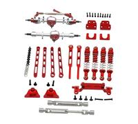 Fenteer 1 Ensemble Tige de Traction Essieu Voiture RC Métal Léger Pièces de Montage Accessoires Absorbeur de Chocs Convient pour Assemblage Jouet Télécommandé, Rouge