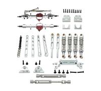 Fenteer 1 Ensemble Tige de Traction Essieu Voiture RC Métal Léger Pièces de Montage Accessoires Absorbeur de Chocs Convient pour Assemblage Jouet Télécommandé, Argent