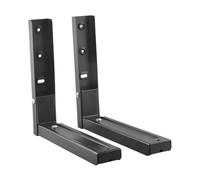 Fenteer 1 Paire Support Micro-ondes Étagère Réglable Mural Acier Solide Conception Pliable Installation Murale Convenant Cuisine Divers Usages, Noir