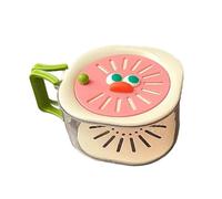 Fenteer 1 Panier Égouttoir Saladier Fruits Passoire Couvercle Amovible Poignée Pliable Polyvalente Conception Empilable pour Cuisine Salon Bureau, Rose