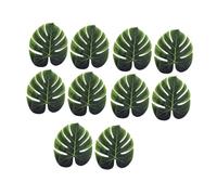 Fenteer 10 Pièces Feuilles de Palmier Artificielles Plantes Plantes Tropicales Feuillage Décoratif Matériau Pp Finition Brillante Adapté à La Table Cadeau Acc, M