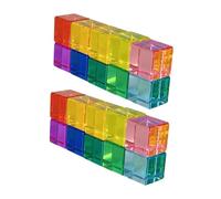 Fenteer 10 Pièces Jouets en Acrylique pour Jeu de Construction Cubes Translucides à Empiler Outil Pédagogique pour Apprendre Les Couleurs Cadeau, 20 Pièces