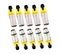 Fenteer 10 pièces xlr connecteur de connecteur audio socket mâle et femelle effective en alliage de micro compact Mic Cable pour chanter DJ Party Studio, Jaune