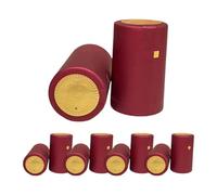 Fenteer 100 Pièces Bouchons Bouteille de Vin Capsules Thermorétractables Manchon de Protection Accessoire Décoratif PVC Portable Adapté à La Cuisine, Rouge
