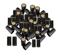 Fenteer 100 Pièces Capsules Thermorétractables Couvertures de Bouteille Manchons de Sûreté Cachets de Scellage En PVC avec Une Languette Facile Adaptées pour, Noir