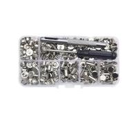 Fenteer 110 Pièces Rivet Kit Bouton Vêtement Acier Boîte Outil Accessoire Fixation Couture Fonction Adapté Aux Artisans Amateurs 12.7cmx6.5cmx2.2cm, Argent Blanc