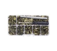 Fenteer 110 Pièces Rivet Kit Bouton Vêtement Acier Boîte Outil Accessoire Fixation Couture Fonction Adapté Aux Artisans Amateurs 12.7cmx6.5cmx2.2cm, Bronze