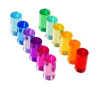 Fenteer 12 Pièces Blocs de Construction Jeu D'Assemblage Jouet Interactif Blocs Acryliques avec Design Transparent Adapté pour Enfants de 3 4 5 A, Diamètre 5cm