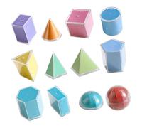 Fenteer 12 Pièces de Solides Géométriques 3D Pratiques et Durables pour L'éducation