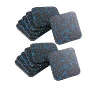 Fenteer 12 Pièces Tapis Tapis de Tapis de Course Tapis Antivibration Surface Antidérapante Coussin Caoutchouc Adapté à Salle de Sport, Noir et Bleu