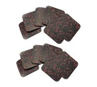 Fenteer 12 Pièces Tapis Tapis de Tapis de Course Tapis Antivibration Surface Antidérapante Coussin Caoutchouc Adapté à Salle de Sport, Noir et Rouge
