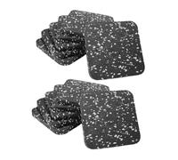 Fenteer 12 Pièces Tapis Tapis de Tapis de Course Tapis Antivibration Surface Antidérapante Coussin Caoutchouc Adapté à Salle de Sport, Noir et Blanc
