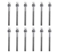 Fenteer 12 Pièces Tige de Tension Batterie Vis Métal Pièce Détachée Percussion Accessoire Solide Compatible Snare Bass Tom Adapté pour Musiciens Réparation Pr, L