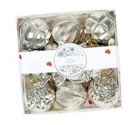 Fenteer 18 Pièces Boule Suspendue Ornement Sapin Noël Ensemble Polypropylène Reflet Électroplacage Convient pour Réunion Domicile Soirée Mariage, Champagne