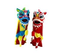 Fenteer 2 pièces 1/64 Lion Dance Figure DIY Crafts Crafts Sand Table Ornement Photo Afficier Tiny People Modèle pour décoration de de