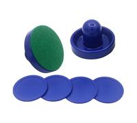 Fenteer 2 Pièces Air Hockey Pusher Pack Rond Puck Glisse Rapide Pièces Air Hockey Poignée Facile Matériau PP Adapté Enfants Adultes Jeux Maison Cadeau, Bleu, 5,8 cm