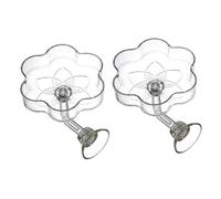 Fenteer 2 Pièces Aquarium Plat pour Poissons Crevettes Plateau d'alimentation Ventouse Bol Distributeur Nourriture Alimentation Acrylique Transparent Fonction, Fleur à Six Pétales