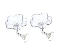 Fenteer 2 Pièces Aquarium Plat pour Poissons Crevettes Plateau d'alimentation Ventouse Bol Distributeur Nourriture Alimentation Acrylique Transparent Fonction, Fleur à Cinq Pétales