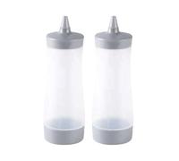 Fenteer 2 Pièces Bouteilles Souples à Condiments Flacons Vides pour Sauce Ketchup et Vinaigrette avec Bouchon à Visser Étanche et Corps Flexible Adapté pour, Gris