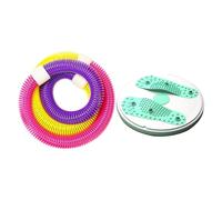 Fenteer 2 Pièces Cerceau de Fitness Cerceau d'exercice Cercle de Sport et Disque Rotatif Appareil Abdominal en PVC Adapté pour L'Entraînement de La T, 1500g