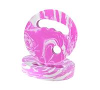 Fenteer 2 Pièces Disques d'exercice Aquatique Disques de Flottaison Piscine Planche de Nage Compacte en EVA Support Main Flotteurs Adaptés Adultes Enfants Dé, Rose Blanc