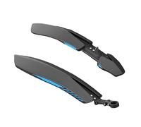 Fenteer 2 Pièces Garde-Boue de Vélo Ailes de Protection Avant et Arrière Bavettes Portables en Matériau PP Robuste Adapté pour Le Cyclisme sur Vélos de Monta, Bleu Noir