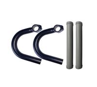 Fenteer 2 Pièces Guidon de Vélo Barre Auxiliaire Rallonge de Guidon Poignée Ergonomique et Corne de Cintre avec Manchons Antidérapants pour Longs Trajets, avec Manche Grise