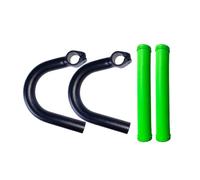 Fenteer 2 Pièces Guidon de Vélo Barre Auxiliaire Rallonge de Guidon Poignée Ergonomique et Corne de Cintre avec Manchons Antidérapants pour Longs Trajets, avec Manche Verte