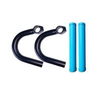 Fenteer 2 Pièces Guidon de Vélo Barre Auxiliaire Rallonge de Guidon Poignée Ergonomique et Corne de Cintre avec Manchons Antidérapants pour Longs Trajets, avec Manche Bleue