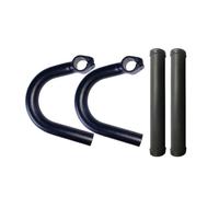 Fenteer 2 Pièces Guidon de Vélo Barre Auxiliaire Rallonge de Guidon Poignée Ergonomique et Corne de Cintre avec Manchons Antidérapants pour Longs Trajets, avec Manche Noire