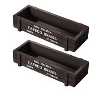 Fenteer 2 Pièces Jardinière en Bois Contenant à Fleurs Boîte de Fenêtre Pot Rustique Charmant Convient pour La Décoration de Mariage et La Maison, Noir