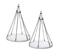 Fenteer 2 Pièces Plateaux Récupérateurs de Graines Comprenant Un Support d'alimentation Un Cerceau à Semences Un Bac et Une Mangeoire Solide Convenable pour, Diamètre 50.5 Cm