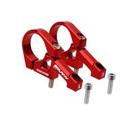 Fenteer 2 Pièces Potence VTT Potence de Descente Composant de Direction Support de Guidon avec Structure Innovante à Double Épaule Adapté pour Le Cyclisme Int, Rouge