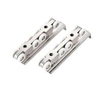 Fenteer 2 Pièces Roulettes de Porte Coulissante Ensemble de Poulies Rouleau de Placard Métallique pour Un Glissement Fluide et Sans Bruit Adapté pour L, 8 Roues