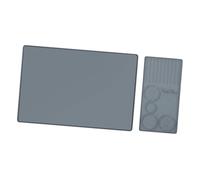 Fenteer 2 Pièces Tapis à Café Silicone Tapis Espresso Tapis Antidérapant Résistant à La Chaleur avec Bords surélevés Adapté pour Cuisi, Gris