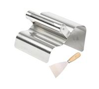 Fenteer 2 Pièces Truelle à Béton Outil de Finition pour Bordure de Couteau à Enduire Outil de Façonnage En Acier Inoxydable avec Poignée Ergonomique, Vague D'argent