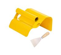 Fenteer 2 Pièces Truelle à Béton Outil de Finition pour Bordure de Couteau à Enduire Outil de Façonnage En Acier Inoxydable avec Poignée Ergonomique, Vague Jaune